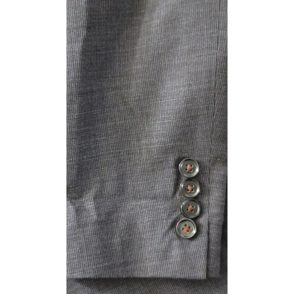 Hugo Boss Men's Coastu‎ Grey 2 Button Wool Stretch Blazer Size 40 Regular